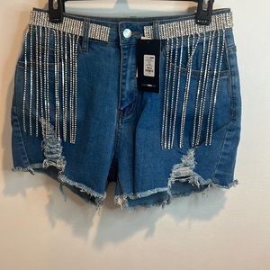 Rhinestone Denim Short
